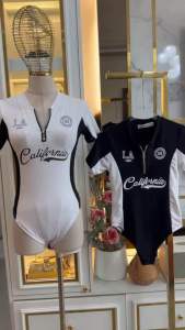 บอดี้สูท California แต่งซิบ เข้าใหม่ งานผ้าเรย่อน ฟรีไซส์