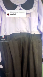 Seragam Sekolah Model Gamis Hitam Putih gamis sekolah Putih Putih by Shafiya Kids