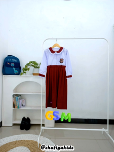 Gamis Sekolah SD Merah Putih Gamis SD Gamis Anak Perempuan Seragam Sekolah Pramuka Shafiya Kids