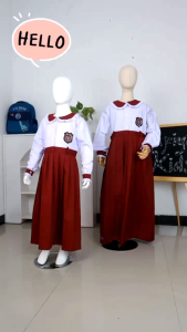 Baju Seragam Sekolah Gamis SD MI Merah Putih Putih Hijau & Pramuka Baju Muslim Gamis Anak Perempuan Kekinian Bahan Adem Lembut American Drill mix Katun Ero Jilbab Kaos PE by Shafiya Kids