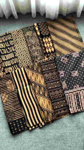 kain batik hitam coklat lawasan / kain batik katun sogan halus 2x1meter