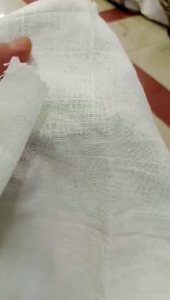 Bahan Kain Linen Dobby Warna Broken White Harga 05m