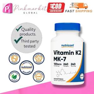 Nutricost Vitamin K2 MK-7 100 mcg 240 Softgels: A Natural Supplement for Bone Health & Cardiovascular Support