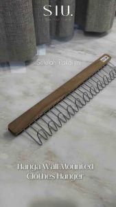 Hanga Wall Mounted Clothes Hanger - Kapstok Gantungan Baju Railing Kayu Stainless Dinding Kamar Rumah