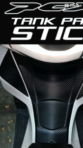 Pcx 160 Roadsync and Standard Tank Pad Cover Sticker - Black Carbon Fiber Design - Fits Motorcycle Tank - Protective Sticker for Roadsync and Standard Models