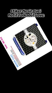 Stiker Mesin Cuci 1 Tabung atau 2 Tabung Motif Polkadot Garis