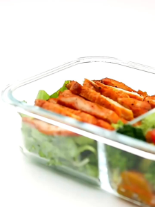 Satu Set Kotak Makan Kaca / isi 3 Storage box/bentuk bulat