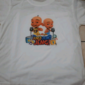 Atasan kaos distro anak-anak sablon digital motif upin ipin buat usia 2-10 tahun