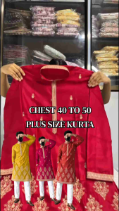 [PRE-ORDER] 2026 SEPT MEN PLUS SIZE KURTA PAJAMA 40-50 EMBROIDERY LONG KURTA INDIAN TRADITIONAL WEAR WEDDING DEEPAVALI BOLLYWOOD MEN OUTFIT ( DELIVERY 10 WORKING DAYS) ETA: 2026-12-30
