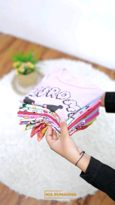 PAKET KAOS ANAK DENGAN MOTIF BERBEDA WARNA CANTIK BY NIA RUMAISHA BAHAN KATUN COMBAD || ATASAN SI KECIL