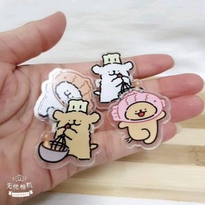 卡通动漫马尔济斯小狗亚克力贴片胸针书包笔盒 别针徽章包包小挂件 Cartoon Brooch Acrylic Badge Pin School Bag Diy Decoration Gift Kerongsang Budak Hiasan Beg Jewelry Gift XZ01