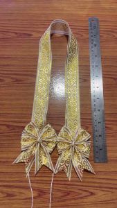 ริบบิ้นโบว์ทอง มาลัยบ่าวสาว มาลัยคล้องคอนาค (1 ชิ้น)