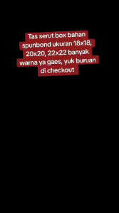 Tas Serut Box 18X18 Tas Spunbond Tas Besek Tas Kue Tas Snack Tas Hajatan Tas Goodiebag Tas Syukuran Tas Box Nasi Tas Kotak Nasi