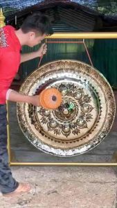 ฆ้องทองเหลือง 100cm พร้อมขาตั้ง+แถมฟรีไม้ตี ส่งฟรี ✅