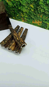 Once pipa sedotan kayu liwung hitam model segi enam minimalis D69