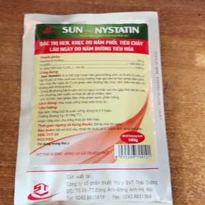 SUN - NYSTATIN 100G ĐẶC TRỊ HEN KHẸC DO NẤM PHỔI TIÊU CHẢY LÂU NGÀY DO NẤM ĐƯỜNG TIÊU HÓA