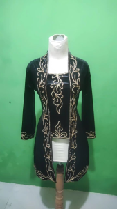 Kebaya Ibu Besan Kuthu Baru Modern Bahan Beludru Full Bordir Elegan Terbaru