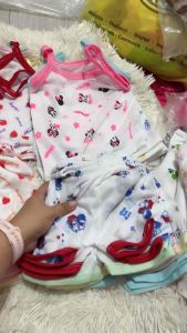 12pairs or 6pairs Apple/Strawberry Spaghetti Sando Terno for newborn baby girl | Infant wear | Assorted designs 0-6month