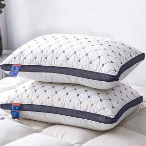 -1KG- Premium 5 Star Hotel Pillow Microfibre Cotton Neck Supportive Cooling Soft Bantal Tidur Piping Washable Case