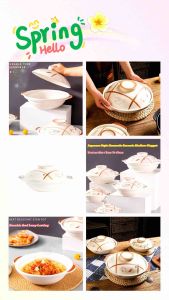 Japanese Style Casserole Ceramic Shallow ClayPot 陶瓷白浅瓦煲 Periuk Seramik Casserole Heat-Resistant Clay Pot Soup Pot