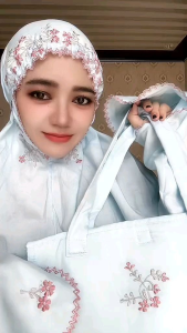 Mukena Dewasa Setelan Berlengan Mahira Matt Katun Sutra Mukena Umroh