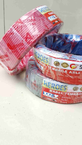 KABEL LISTRIK SNI PLN /KABEL GROUDING/ KABEL ISI 1/ KABEL KAWAT TUNGGAL TEMBAGA MURNI SNI FULL KUNINGAN KABEL NYA 1X15MM2 50 METER MERK HEROES ANTI PANAS untuk istalasi listrik perumahan & per kantoran Pvc Tembaga murni