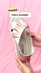 Havana Sandals by Mouza Shoes | Sandal Ruffle Elegan Material Natalia | Size 36-41 | Ringan & Nyaman | Sol Non Slip | Hak 15cm | 4 Warna