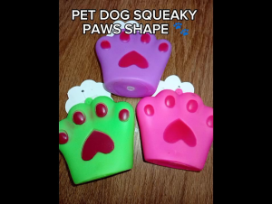 Pet Dog Squeaky Teether Training Chew Toy Squeaky Paws Shape Design Rubber Chew Toy Stuffy Toy Paws