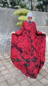 Kaftan Twill Motif Red Velvet