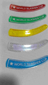 Tari Protector World Slasher Cup 3pcs for 400 - Red Green Yellow Clear Blue - Curved Design - Sports Event Decoration