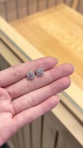 SSTYLE💎Sakura pink moissanite diamond authentic s925 sterling silver earrings ladies anting jewellery