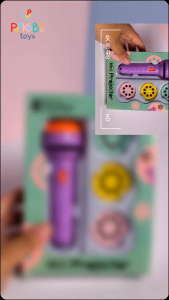 Đồ chơi đèn pin chiếu hình 80 hình đã gồm đèn - hình chiếu - sẵn pin peekabootoys