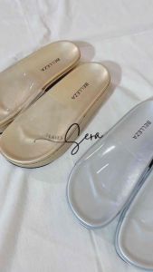BELLEZA SERA Sandal Wanita Wedges Tinggi 5cm Sendal Platform Beleza kaca Selop Transparan Premium