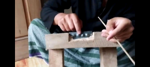 Pisau Serotan Bambu Bulat 22mm & Mesin Tusuk Sate Ruji Sangkar