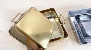 ถาดเหลี่ยม 2 หู ถาดเสิร์ฟของทอด ถาดใส่ของทอด เฟรนช์ฟราย ไก่ทอด ถาดสแตนเลส หนา ตัวเลือก3ขนาด ถาดสองหู ถาดขนม ถาดอาหาร ถาดเหลี่ยม