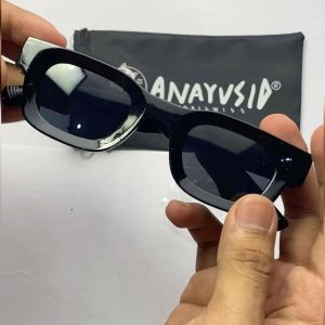 Anayusid Kacamata Hitam Wanita & Pria Sunglasses Korean Cat Eyes Fashion BOLD GLASSES (BLACK) (FREE POUCH) kacamata / LOWER GAZE