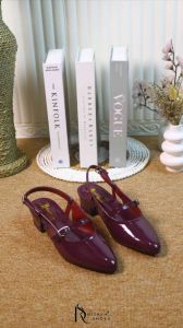 Rizki Shoes Sepatu Heels Wanita Mules OKANA Hak 3 Cm Tali Gesper/Sepatu Kerja Wanita Anti Slip RK01