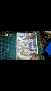 Coffee Themed Teachers Planner (Trimester) 152 Pages - Spiral Bound - 2026-2027 Academic Year - Coffee Cup Illustration - Outdoor Cafe Scene