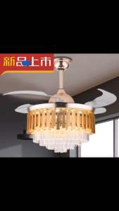 Ceiling Fan Crystal Chandelier with Remote Control