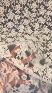 Vải reb hoa hồng ren mi may áo dài váy cưới khổ vải 1m5