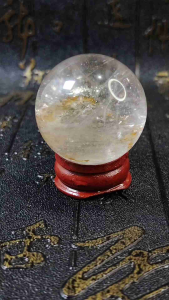 Natural Brazil High Grade Yellow Hematoid Quartz Crystal Ball Ornament YHB01 #Crystalball