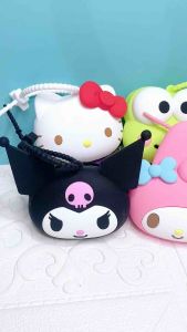 Dompet koin bayi/Gantungan Dompet Coin Silicon Tali Karet Kuromi Keropi/Dompet Coin Kepala Silicon Melody Keroppi/Dompet Koin Transparant/Dompet Koin Kulit