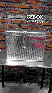 ICEBOX COOLER BOX PETI ES WAWAN UKURAN BESAR ES POTONG MAMBO DOGER ICE CREAM ES KRIM 8 LITER DILAPISIN ALUMUNIUM FOIL 4MM PENGAIT VELCRO TAHAN 16 JAM