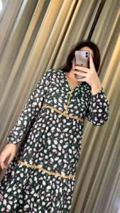 Daster Arab Teby Zahra | Dress Gamis Homedress Mewah Elegant Jumbo Oversize Bigsize Rayon Busui Homey Muslim Hijab Outfit Kekinian OOTD Baju Wanita Fashion Woman Rayon Ruffle Rok Susun Longdress Rempel Long Midi Mididress