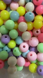 100pcs Mix colors pastel Acrylic Beads round bead - Assorted Sizes for DIY Jewelry Making Crafts & Accessories