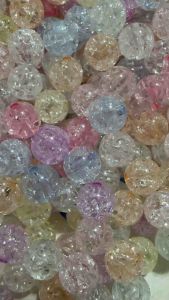 100 pcs mix colors transparent cute round crackle acrylic beads size 10 mm for diy jewelry accessories