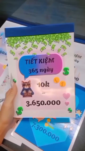 Tiết Kiệm 365 Ngày - Sổ Tay Tiết Kiệm Mệnh Giá Từ 10k Đến 500k - Thiết Kế Độc Đáo & Sắc Màu