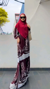 PROMO!! Maxy Rayon Bergo Baju Gamis Muslim Set Hijab Terbaru Kekinian COD YRSTORE23