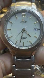 Đồng hồ nam hiệu CITIZEN ATTESA SOLAR TITANIUM size 385mm máy năng lượng mặt trời có lịchtoàn bộ là titanium siêu cứng và nhẹ dây khóa zin dài 17cm