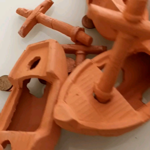 เรือดินเผาตกแต่ง ขนาด 3x5x5 นิ้ว ตู้ปลา บ่อปลา ปลาสวยงาม